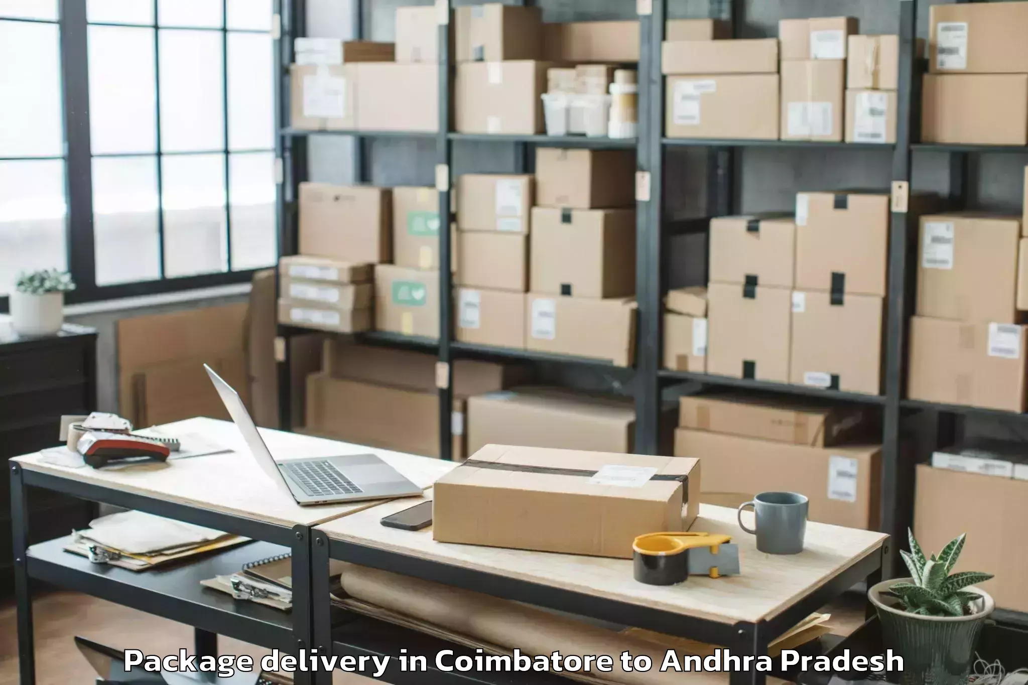 Reliable Coimbatore to Vemulapalli Package Delivery